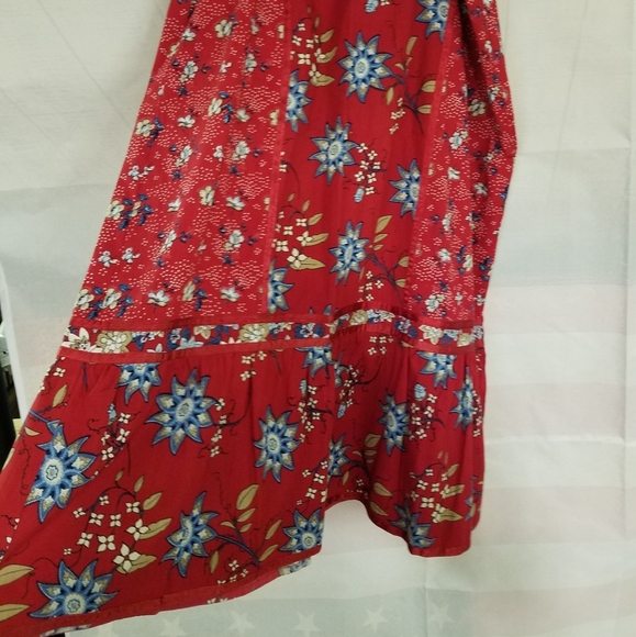 Rhythm Blue Red Floral Skirt Medium Side Clousure - Picture 7 of 7